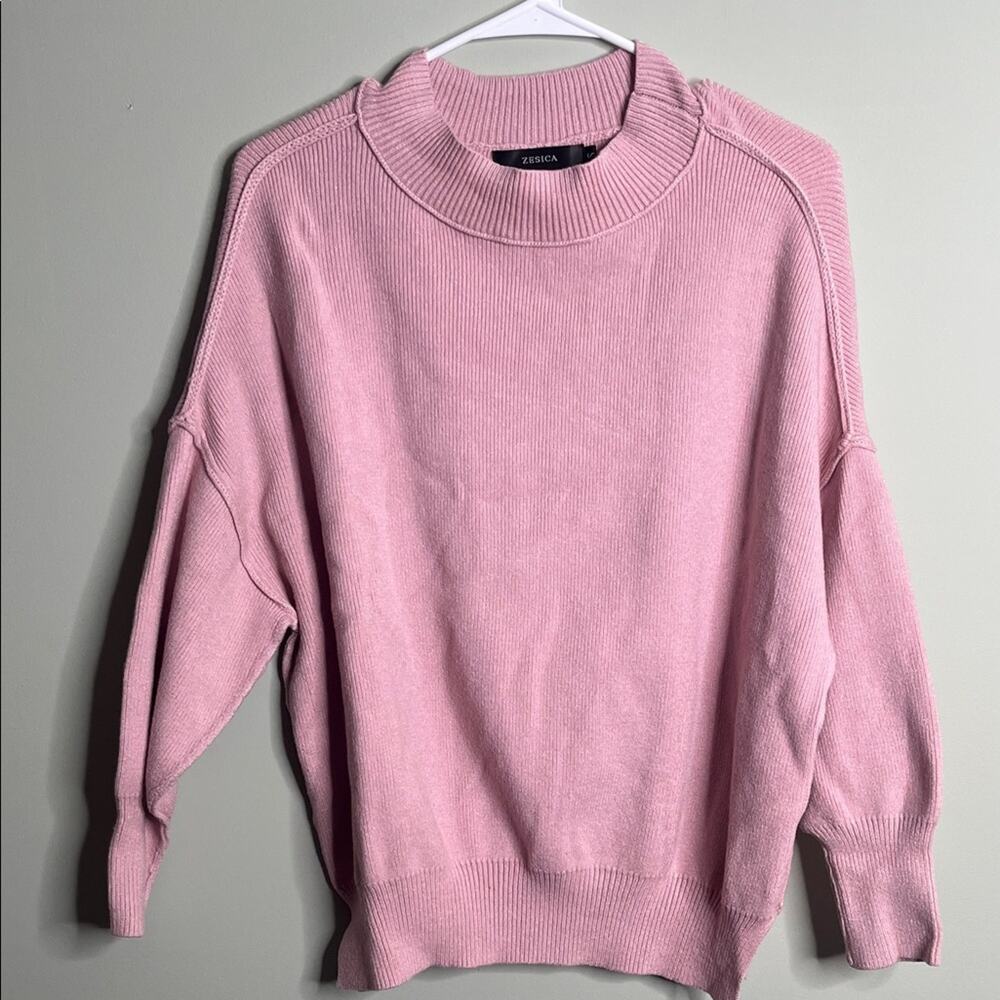 Zesica Pink ribbed Sweater Small